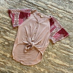 Alter’d State Pink Pattern Shirt Size Small